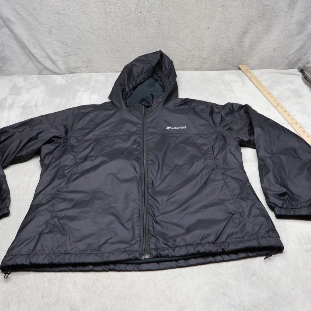 Columbia Jacket Womens XL Black Fleece Lined Full Zip Switchback III Hooded